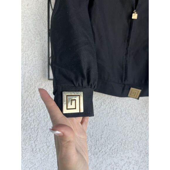 Gianni Versace 90’s Lightweight Track Jacket W/ Gold Adornments - Small - Black - Picture 2 of 14